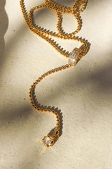 LUV AJ Ball Chain Lariat Necklace