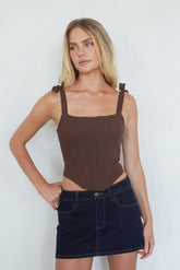 Serenity Bow Strap Corset Top