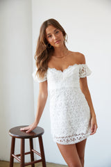 Karlie Lace Puff Sleeve Mini Dress