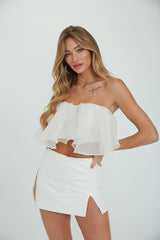 Lula Strapless Organza Crop Top