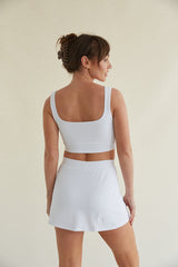 Kenzie Double Lined Crop Tank in White