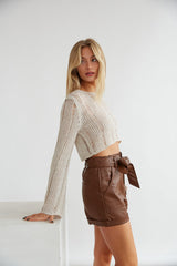 Kassidy Belted Faux Leather Shorts
