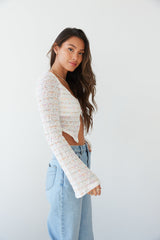 Monae Pointelle Knit Crop Top